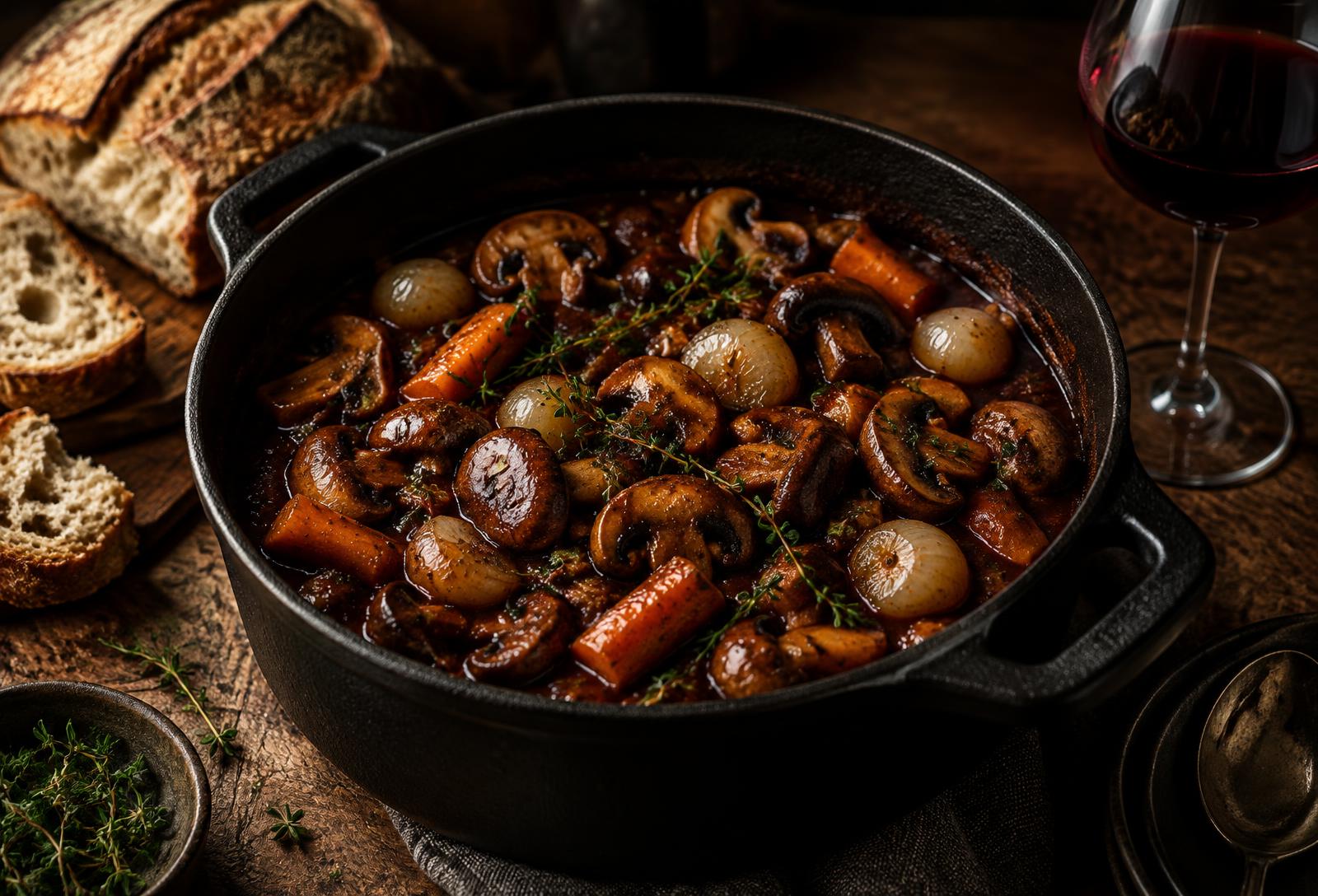 Vegan Mushroom Bourguignon