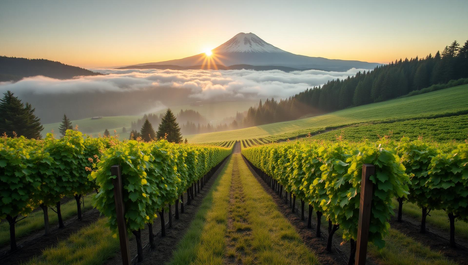 Oregon & Washington wine region vineyard landscape