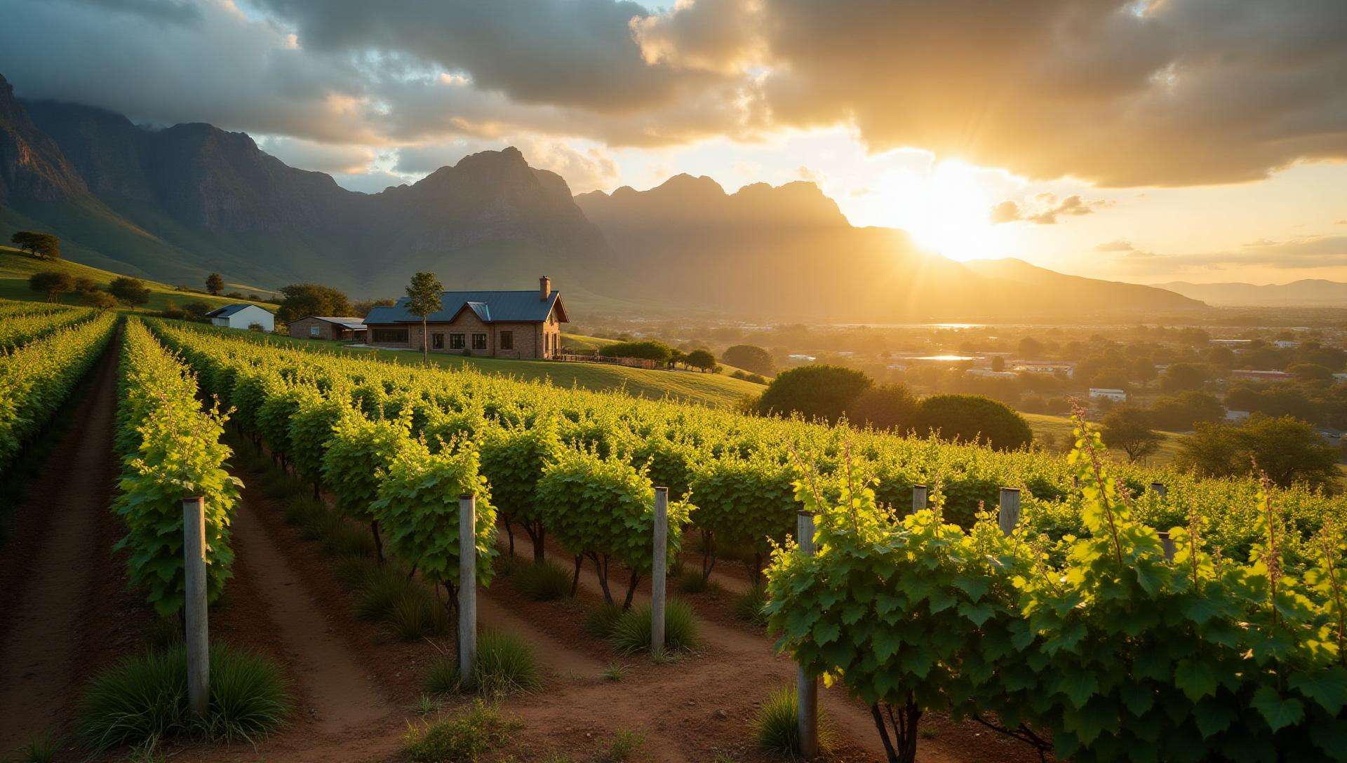 South Africa wine region vineyard landscape