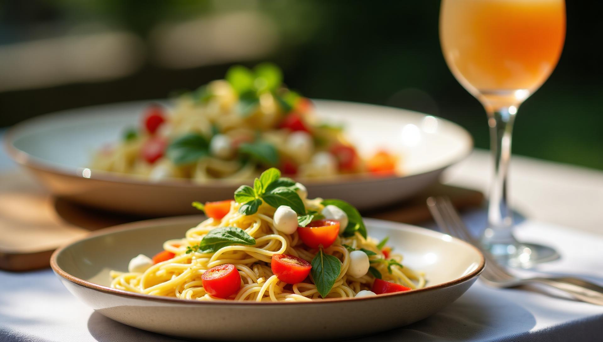Herbal Tea Spritz & Pasta Primavera