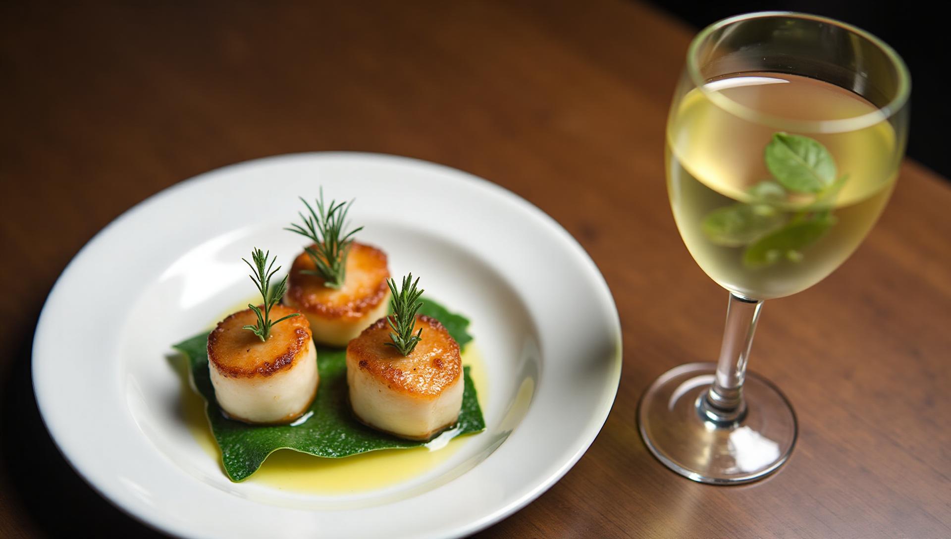 Verjus Mocktail with Seared Scallops